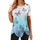thumbnail image 2 of Moda Casual Sexy Impreso Posición Imprimir Irregular Dobladillo Botón Manga corta Camiseta Top Blusa Pompotops hfajkhk140337, 2 of 5