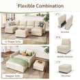 thumbnail image 3 of Marrber Convertible Modular Sectional Couches with Reversible Storage Seat and Ottoman, 7-Seater Sleeper Sofa for Living Room, Apartment, Polyester Beige, 3 of 8