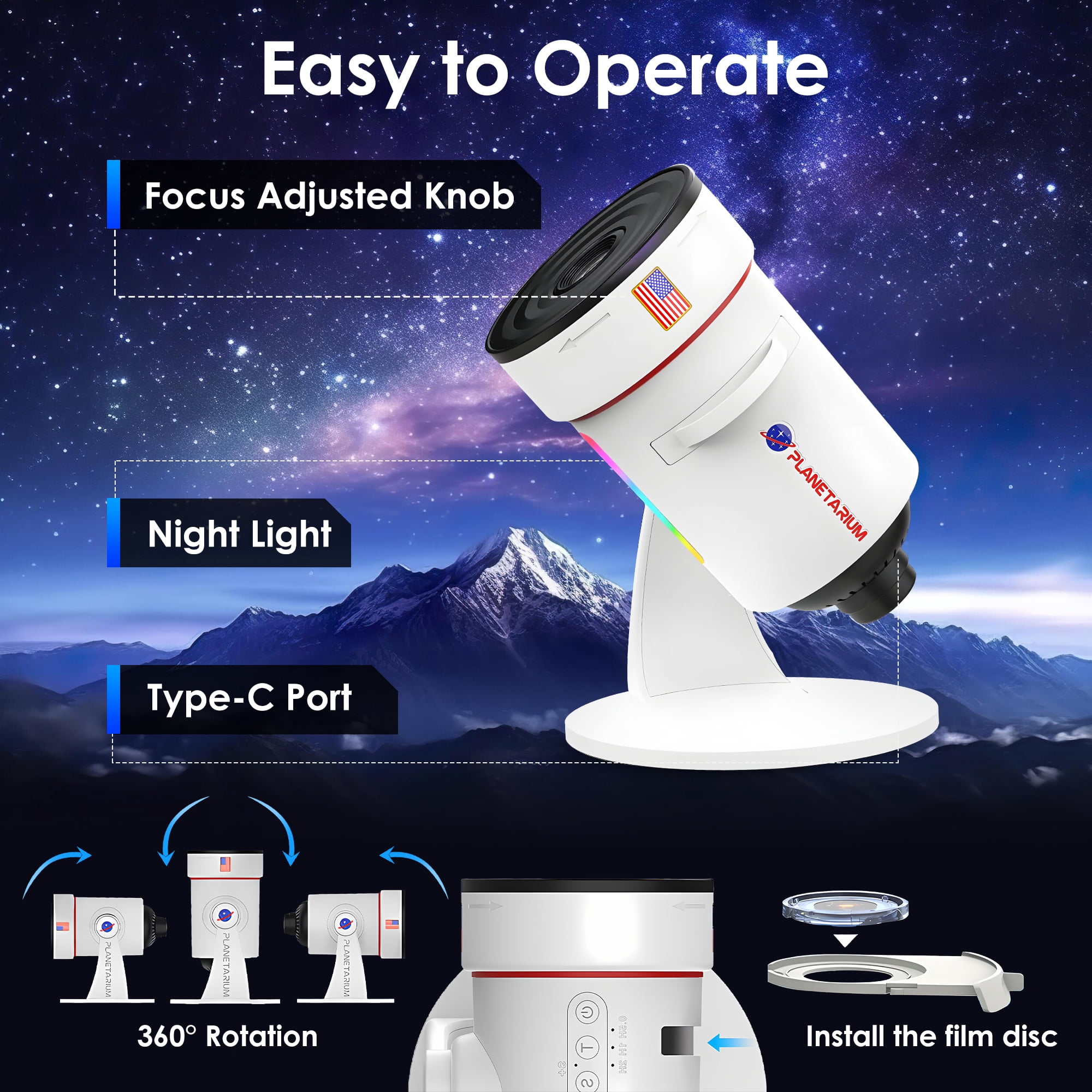 DAYBETTER 10-in-1 Galaxy Projector, 4K HD Star Projector with Timer, Home Planetarium Night Light for Kids Adult, Holiday Gift, Room Decor