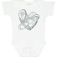 thumbnail image 3 of Inktastic Lung Cancer Awareness White Ribbon Around Heart Boys or Girls Baby Bodysuit, 3 of 5
