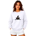 thumbnail image 5 of Funny Halloween Sweatshirts for Women Spooky Vibes Only Crewneck Fall Outfits Cute Ghost Graphic Tops for Autumn, 5 of 6