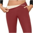 thumbnail image 4 of Levmjia Women Pants High Waist Flared Leggings Christmas Print Velvet Lined Winter Pants Soft Stretch Polyester Casual Home Holiday Party, 4 of 8