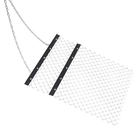 Kojooin 4 x 5 FT Towable Steel Chain Rake ATV Drag Harrow, Rust Resistant Mesh Harrow with Front Weight Tray