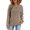 Coffee #11, variant on Womens Crewneck Sweatshirts Casual Henley Neck Snap Button Sweaters Long Sleeve Ribbed Loose Fit Fall Tops Coffee S