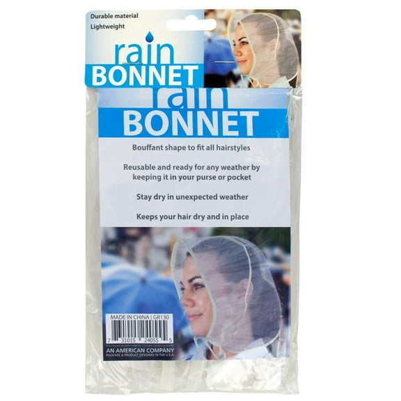 Rain Bonnet, Stay Stylishly Dry with a Lightweight, Water Resistant Bouffant Design for Hair Protection, Convenient Foldable Storage, Vintage Charm, Perfect for Sudden Showers, Any Weather, Off White