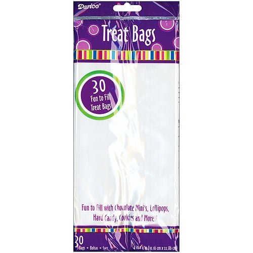 4'' x 9'' Clear Treat Bags, 30Pack