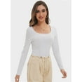 thumbnail image 2 of Womens Long Sleeve Shirts Crop Tops Going Out Basics Tees Clothes, 2 of 6