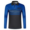 thumbnail image 2 of heyac Polo Shirts for Men Color Blocked Business Casual Short Sleeve Shirt Loose Fit Athletic Performance Polo Shirts Summer Casual Polo Tops, 2 of 7
