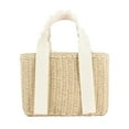 thumbnail image 3 of Bolso tejido a mano multiusos para mujer, ideal para viajes informales, camping, playa. Beige, 3 of 9
