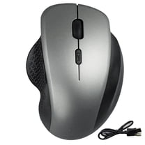Wireless Mouse Bluetooth for Computer Laptop Dual Mode Ergonomic Rechargeable Mouse Grey
