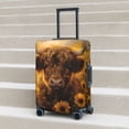 thumbnail image 4 of Cauagu Cute Cow Sunflower Field Print Travel Luggage Cover,Travel Dust-proof Suitcase Cover Softside Suitcase Protector for 18-32inch,Not Included Suitcase, 4 of 8