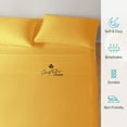 thumbnail image 4 of Couture Charm Hotel Luxury 500-TC Peruvian Pima Cotton Split-Queen Size 5-Pcs Sheet Set Fits Upto 14-18" Deep Pocket (Stripe, Gold), 4 of 4