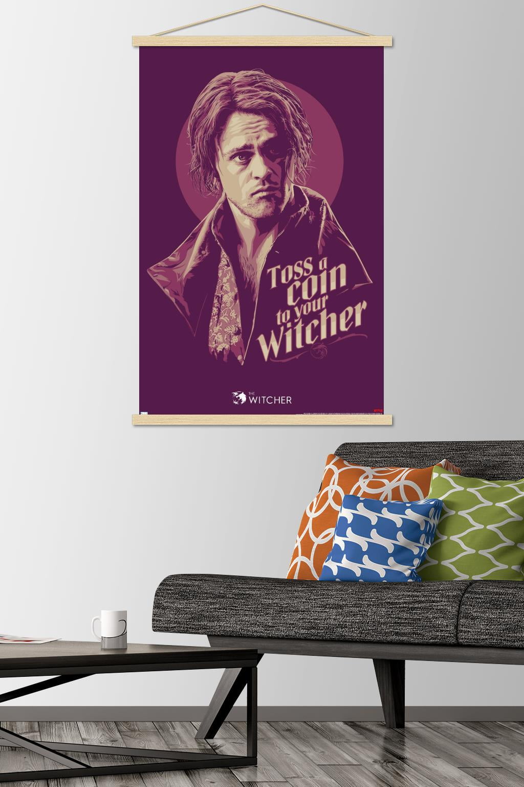 Netflix The Witcher Season 2 - Toss a Coin Wall Poster with Wooden Magnetic Frame, 22.375" x 34"