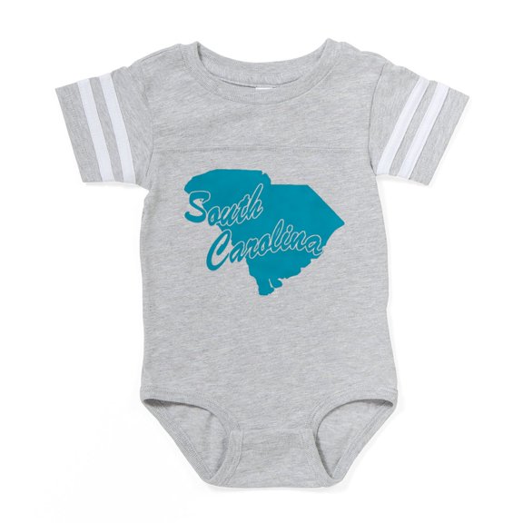 CafePress - 3 S Carolina - Cute Infant Baby Football Bodysuit