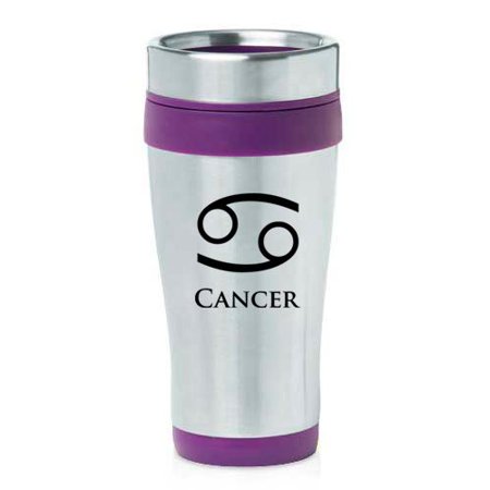 16oz Insulated Stainless Steel Travel Mug Horoscope Zodiac Birth Sign Cancer Purple Walmart Com