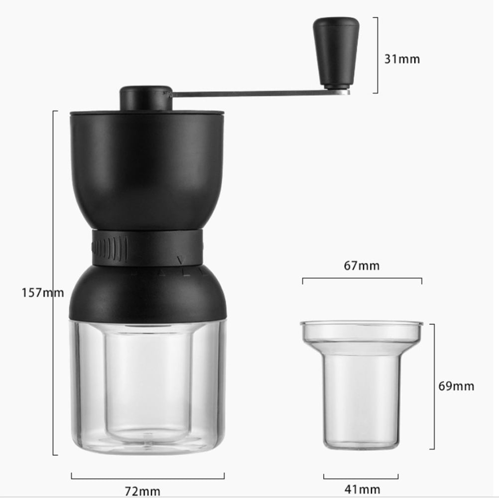 CRILSTYLEO Large Capacity Coffee Bean Container with Ceramic Core and Sleek Black Acrylic Design, Ideal for Home and Office Storage
