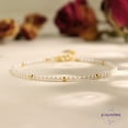 thumbnail image 4 of Mother Of Pearl 2mm Round Shape Smooth Cut Beads 7 inch Adjustable Gold Plated Clasp Bracelet for men, women, unisex. Link Chain Stacking Bracelet.|LINK_04757, 4 of 5