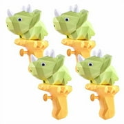 TICZLOE Water Guns, 4 Pack Water Guns for Kids Dinosaur Squirt Gun 150ml Capacity, Small Water Pistols for Boys and Girls Toddlers in Bath Pool Party Favors Summer Water Toys (Green)