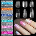 thumbnail image 3 of dianhelloya 600Pcs/Box Square Nail Art Tips Ultra-thin Transparent Nail Extension Tips Crease Free Full Cover Fake Nails DIY Manicure Accessories for Home & Salon A, 3 of 8