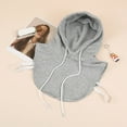 thumbnail image 6 of Unisex Hoodie Fake Collar Detachable Dickey Solid Color Half Sweatshirt with Hat, 6 of 20