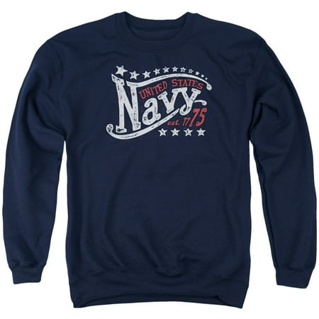 - Navy Est. 1775 United States Navy Stars Distressed Adult Crewneck Sweatshirt