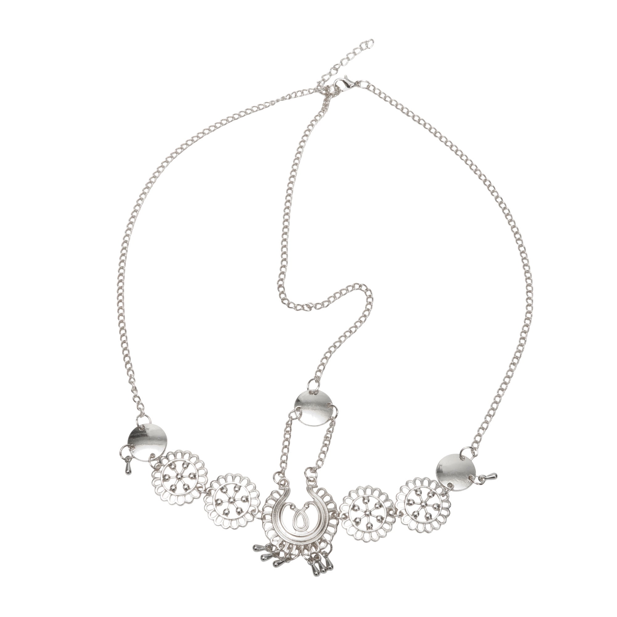 Unique Bargains Elegant Headpiece with Metal Tassels for Hair 1Pc Silver Tone