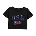 thumbnail image 3 of Camiseta corta casual de verano para mujer para ir de compras, vacaciones, uso diario M, 3 of 7