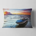 thumbnail image 2 of Designart Boat at the Sunset - Landscape Photography Throw Pillow - 12x20, 2 of 5