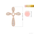 thumbnail image 3 of ANGARA Natural Pave-Set Diamond Bow Cross Pendant in 14K Rose Gold for Women (Size-1.8mm| Color-H| Clarity-SI2) | April Birthstone, Anniversary, Jewelry Gift for Women | Natural Diamond Necklace, 3 of 7