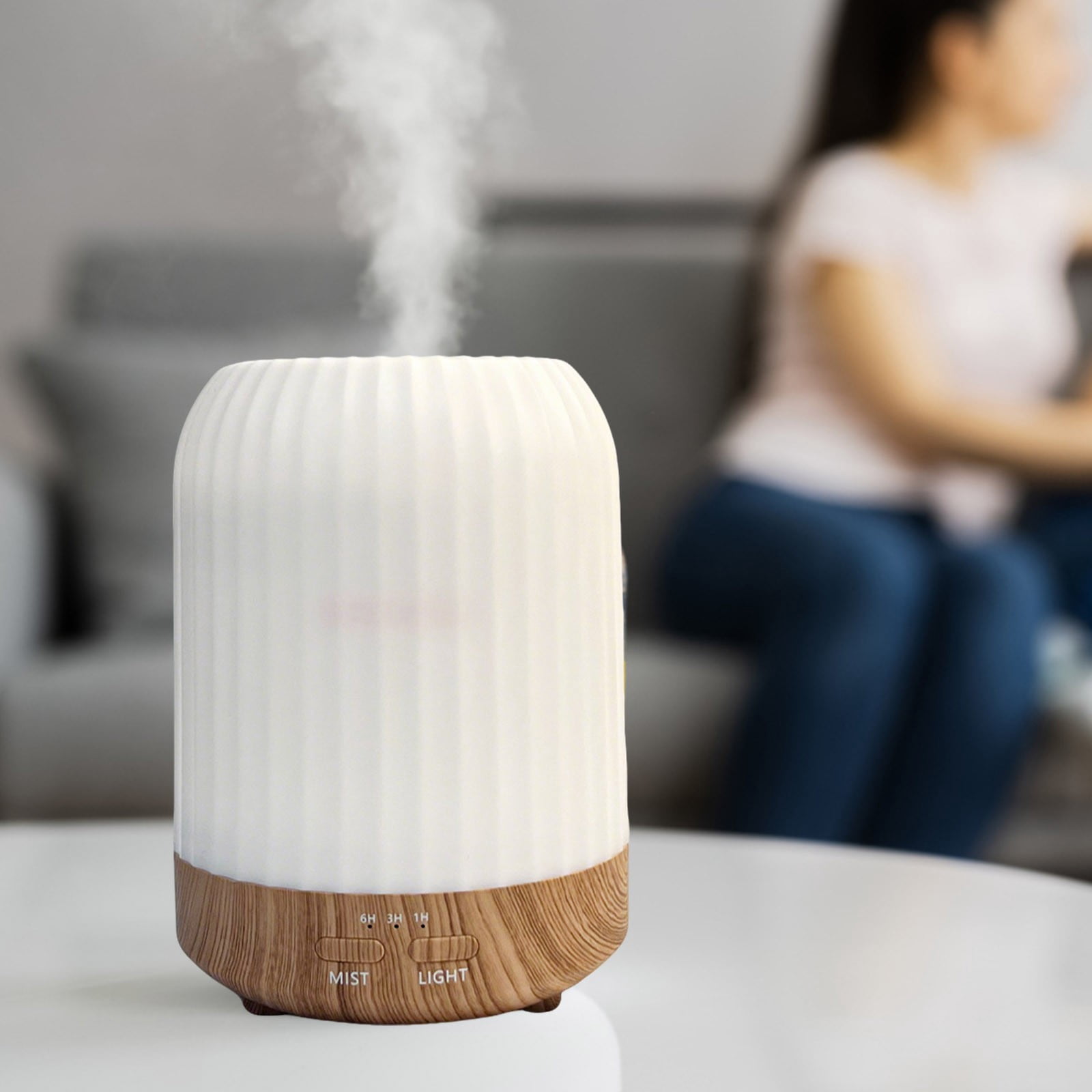 Oil Diffuser Bedroom Silent Humidifier 250ML Aromatherapy Diffuser 7 LED Colors Automatic Shutoff ABS Material for Bedroom Living Room Yoga Office Baby Safe