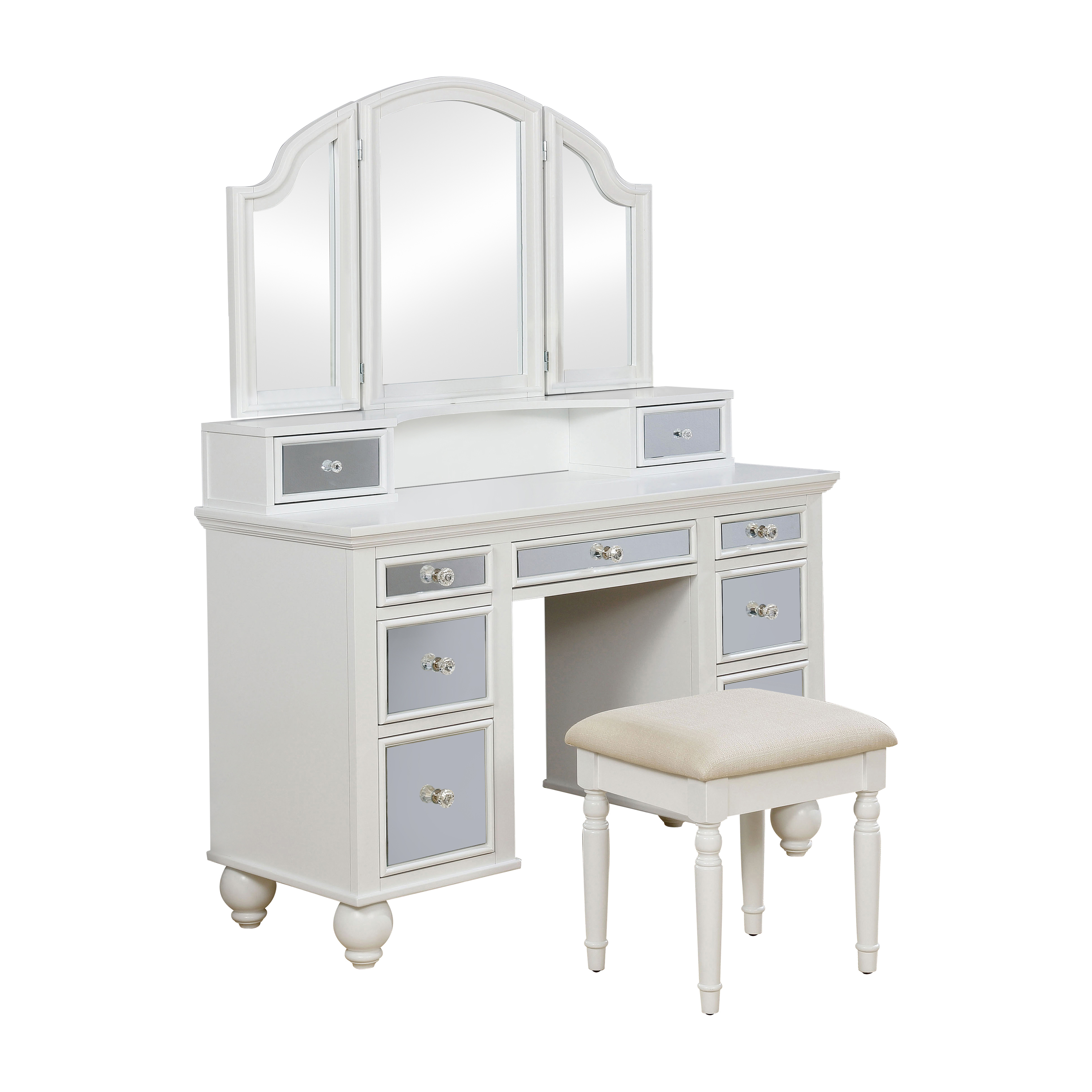 Furniture of America Stella Contemporary Vanity Set, White Walmart