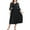 Black-213, variant on Eternatastic Vintage 3/4 Sleeves V-neck A-Line Swing Casual Party Dresses Women Plus 3XL Black