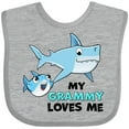 thumbnail image 3 of Inktastic My Grammy Loves Me with Cute Sharks Boys or Girls Baby Bib, 3 of 4