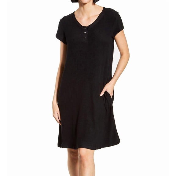 Women's La Cera 2555 Comfort Short Gown (Black S)