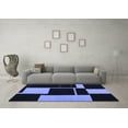 thumbnail image 3 of Ahgly Company Indoor Round Abstract Blue Contemporary Area Rugs, 3' Round, 3 of 4