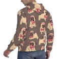 thumbnail image 6 of Rateoe Cut Pug Pattern Mens Hoodie, Pullover Hooded Sweatshirt, Kangaroo Pocket Hoodie Ideal for Daily Wear, Travel and Home-Large, 6 of 7