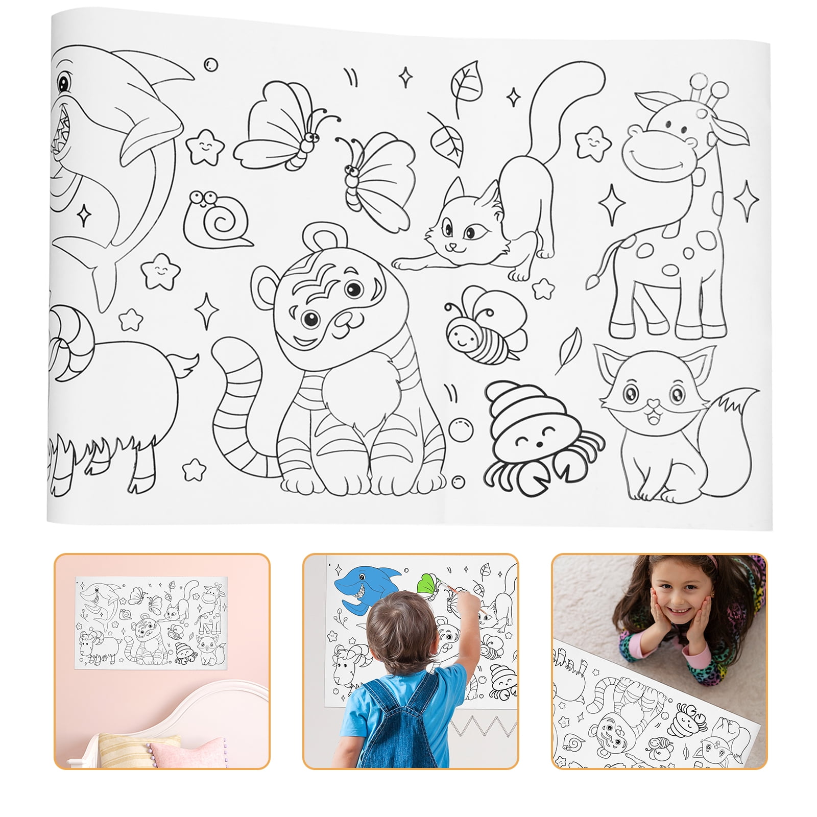  TOYANDONA 2 Rolls Roll Graffiti Drawing for Kids Drawing Paper  Animal Coloring Poster Tracing Paper Art Paper for Painting Paper for Kids  Paintings for Kids Super Long Toddler Adhesive : Toys