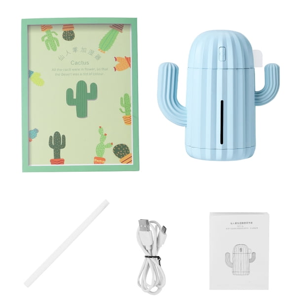 Mini humidificador 340 ml USB difusor de aire recargable humidificador de niebla de decoración de cactus ajustable, azul Advancent HA004015-03