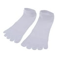 thumbnail image 4 of Yunhgft Mens Toe Socks Five Finger Cotton Crew Sock Men's Sports Running Ankle Toe Socks White, 4 of 9