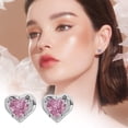 thumbnail image 2 of Clous d'Oreilles pour Femmes en Argent Sterling Amour Clous d'Oreilles Os Design Couleur Zircon Doux Cool Clous d'Oreilles Boucles d'Oreilles, 2 of 5