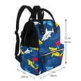 thumbnail image 2 of Pofeuu Cartoon Shark Print Diaper Bag Backpack, Multifunction Travel Pack Maternity Baby Changing Bags, Large Capacity, Waterproof, 2 of 6