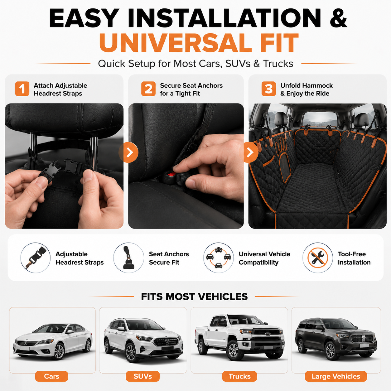 Niuta Dog Car Seat Cover with Side Flaps and Door Protection photo 7