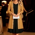 thumbnail image 4 of HongQid Women's Sheer Chiffon Cardigan, 3/4 Sleeve Open Front Duster Rhinestone Trim Edge, Lightweight Layering Jacket Wedding Formal Elegant Evening Outfit Clothing Ladies Dressy Cover Up, 4 of 7