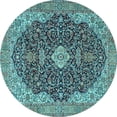 thumbnail image 1 of Ahgly Company Indoor Round Persian Light Blue Traditional Area Rugs, 8' Round, 1 of 4