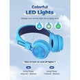 thumbnail image 3 of Auriculares inalámbricos para niños iClever BTH03, luces LED coloridas, MIC, 25H de reproducción, sonido estéreo, Bluetooth 5.0, plegables, para tableta de estudio - Azul océano, 3 of 3