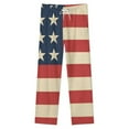 thumbnail image 4 of American Flag Star And Stripe Pattern Winter Female Pants Flannel High Waist Women Pants Lady Warm Straight Leg Plush Trousers, 4 of 7