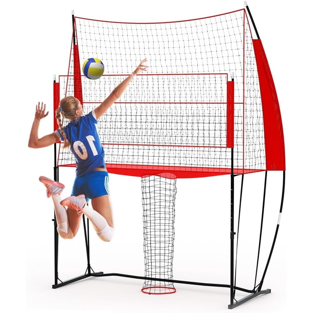 8 x 11 FT Volleyball Net Set - Height Adjustable Volleyball System with Carry Bag for Backyard Beach and Recreational Games