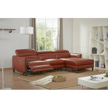 J M Nina Contemporary Premium Ochre Leather Motion Sectional J M Nina Contemporary Premium Ochre Leather Motion Sectional Sofa Right Hand