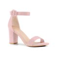 thumbnail image 1 of BLISSFUL STEP Woman's Sandals Block Heels Ankle Strap Open Toe Sandals Pink 6, 1 of 6