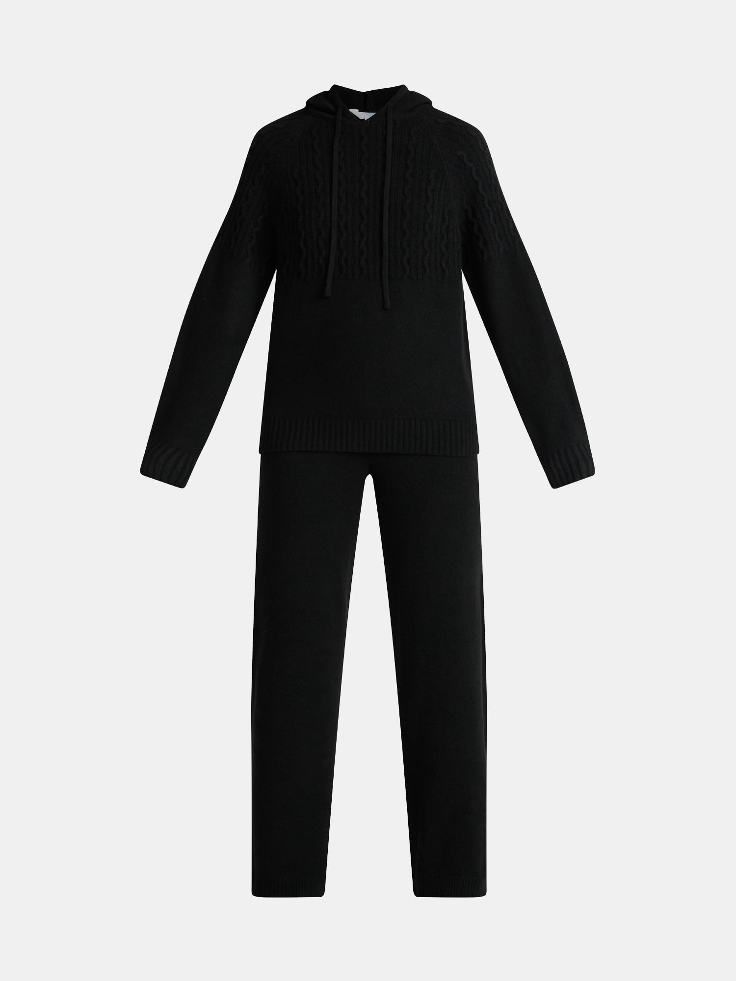 Time and Tru Women's Cable Knit Hoodie Sweater and Pants Set, 2-Piece, Sizes XS-XXXL